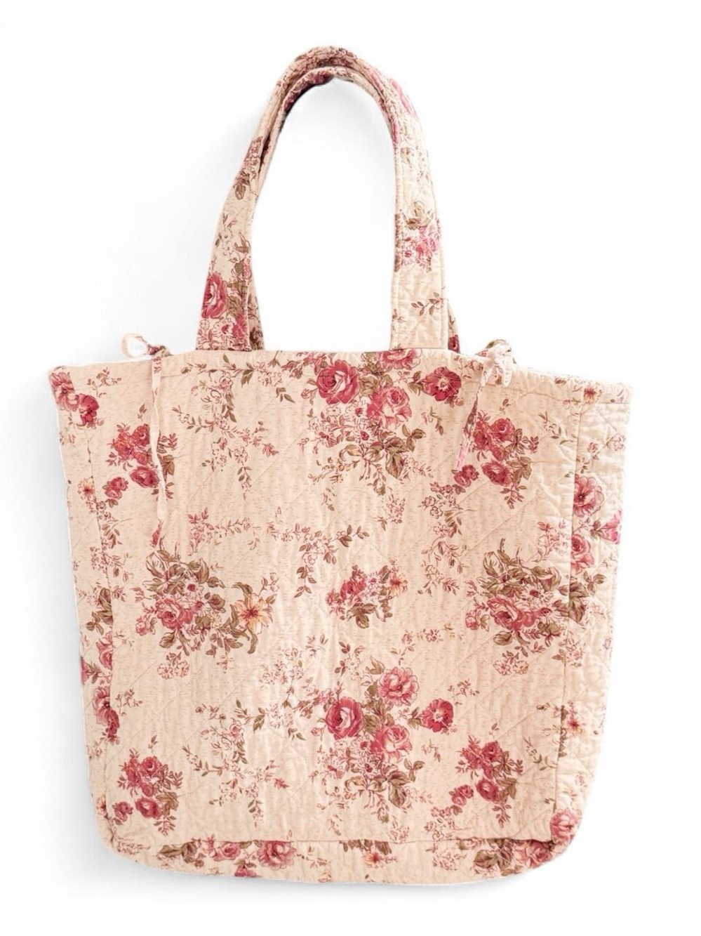 Laura Ashley Quilted Floral Cotton Tote Bag | Cottagecore Bag